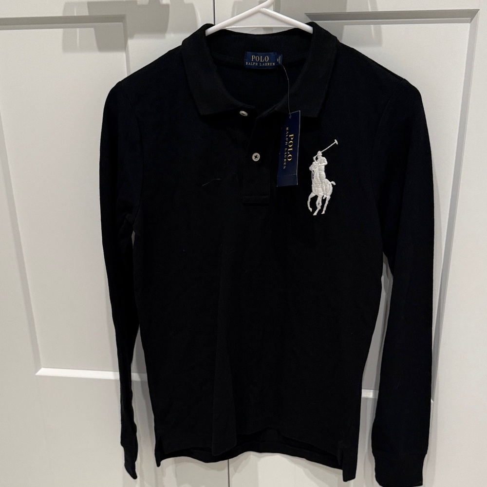 Polo by Ralph Lauren Kids Long Sleeve Black Polo